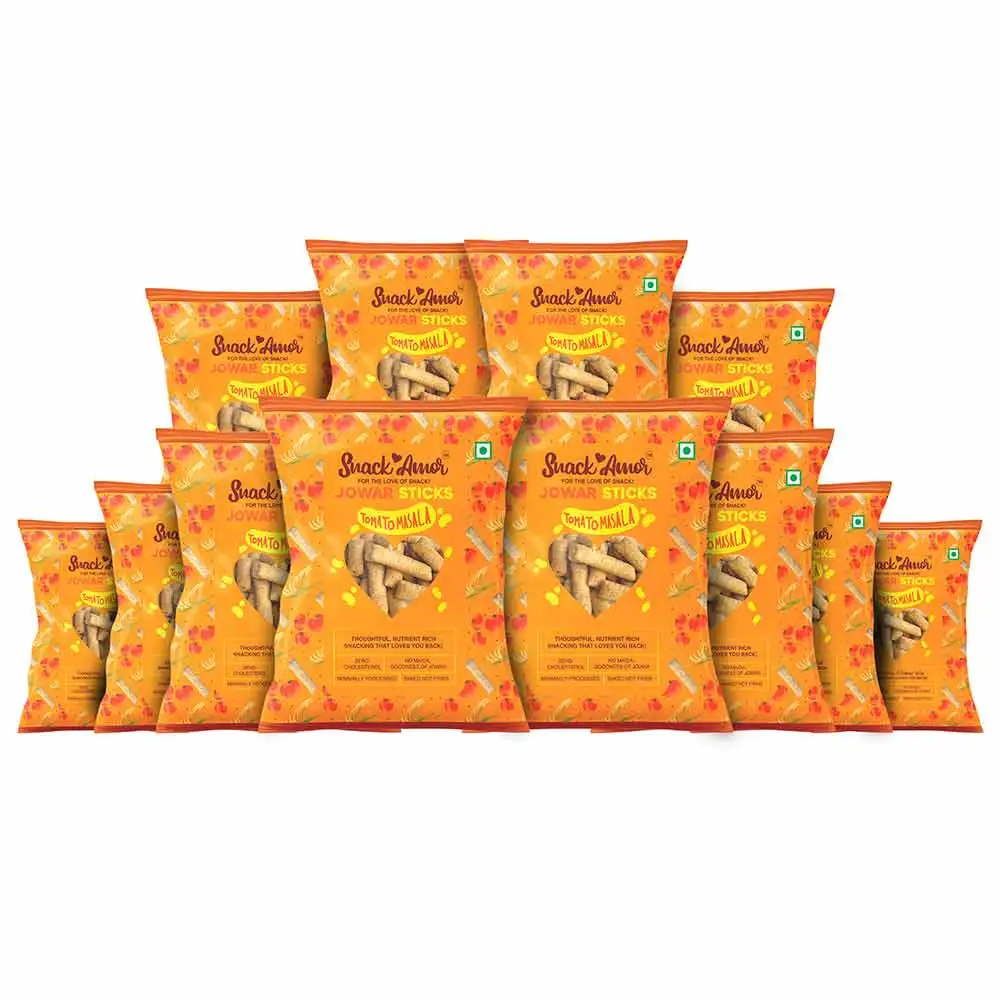 SnackAmor Jowar Sticks,  Tomato Masala (Pack of 12)  25 g