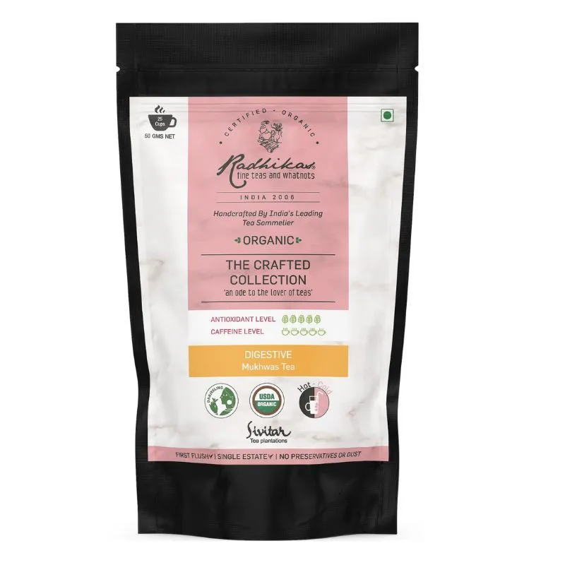 Radhikas Digestive Mukhwas Tea, Certified Organic, Cold & Hot Brew