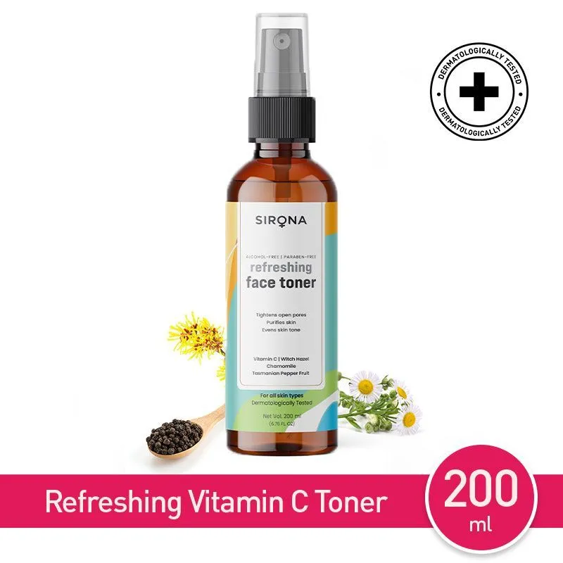 Sirona Refreshing Vitamin C Face Toner for Men & Women for Clean Clear and Even Tone Skin