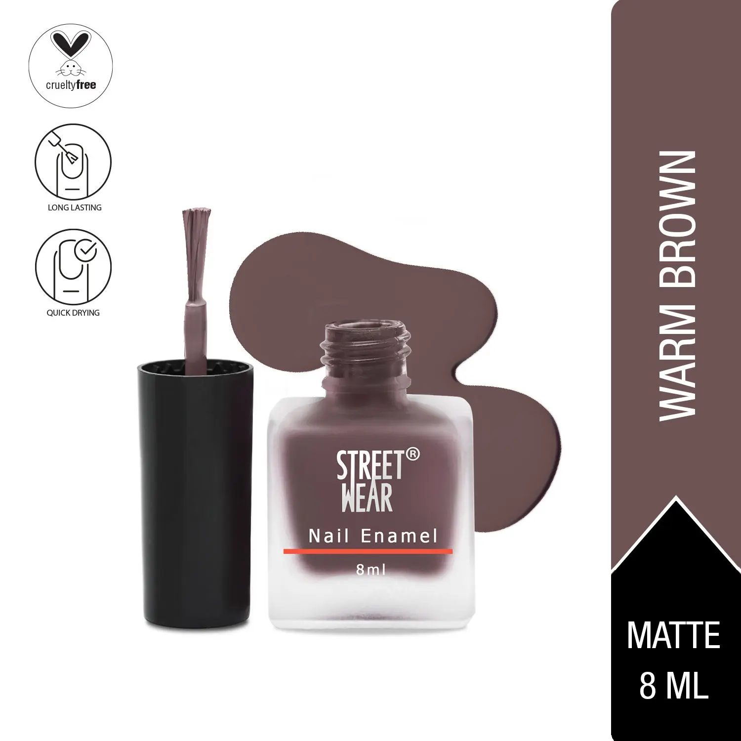 Street Wear Matte Nail Enamel Warm Brown (8 ml)