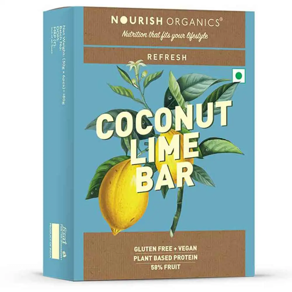 Nourish Organics Coconut Lime Bar,  6 bar(s)  Unflavoured