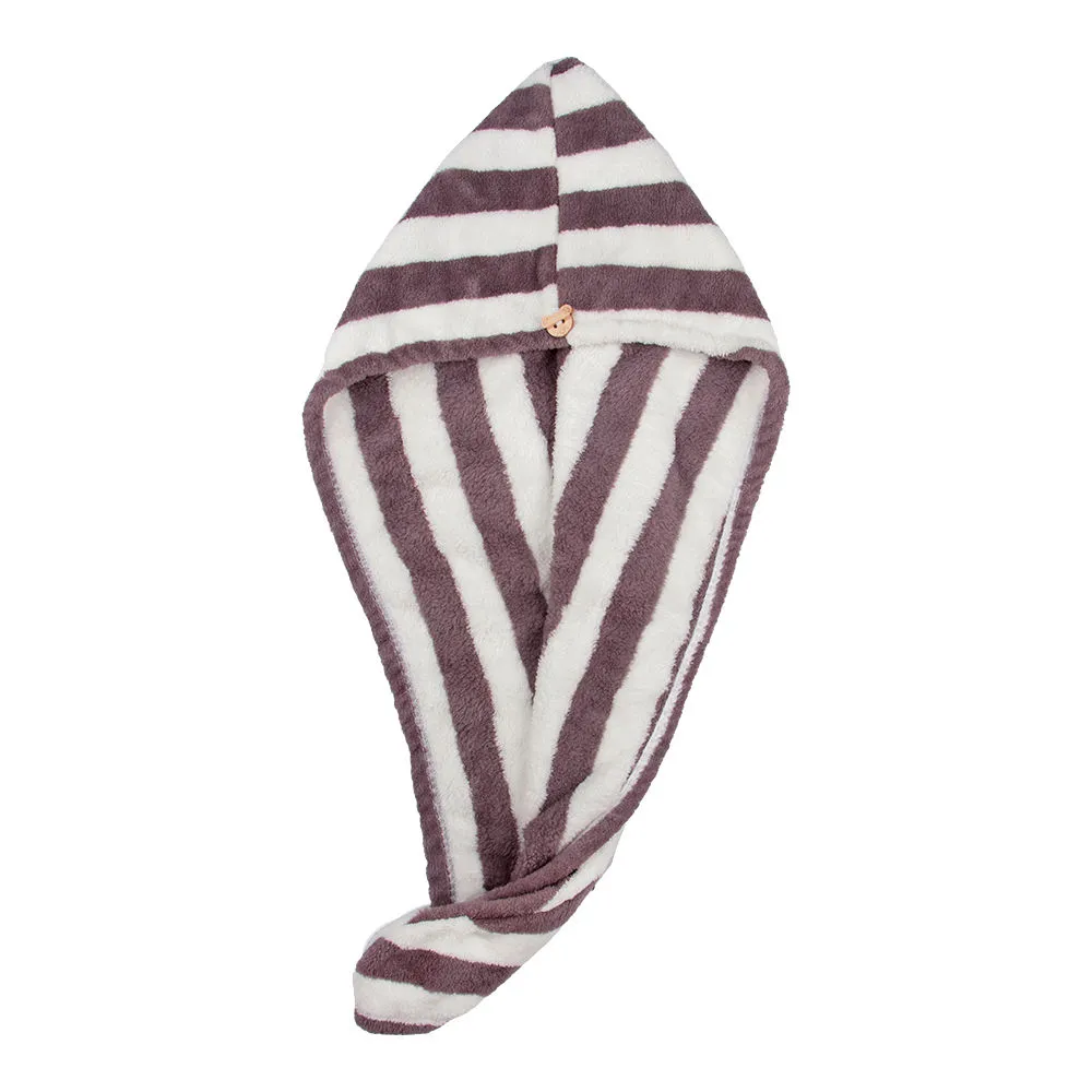 Streak Street Microfiber Hair Wrap Towel - Chocolate Stripes