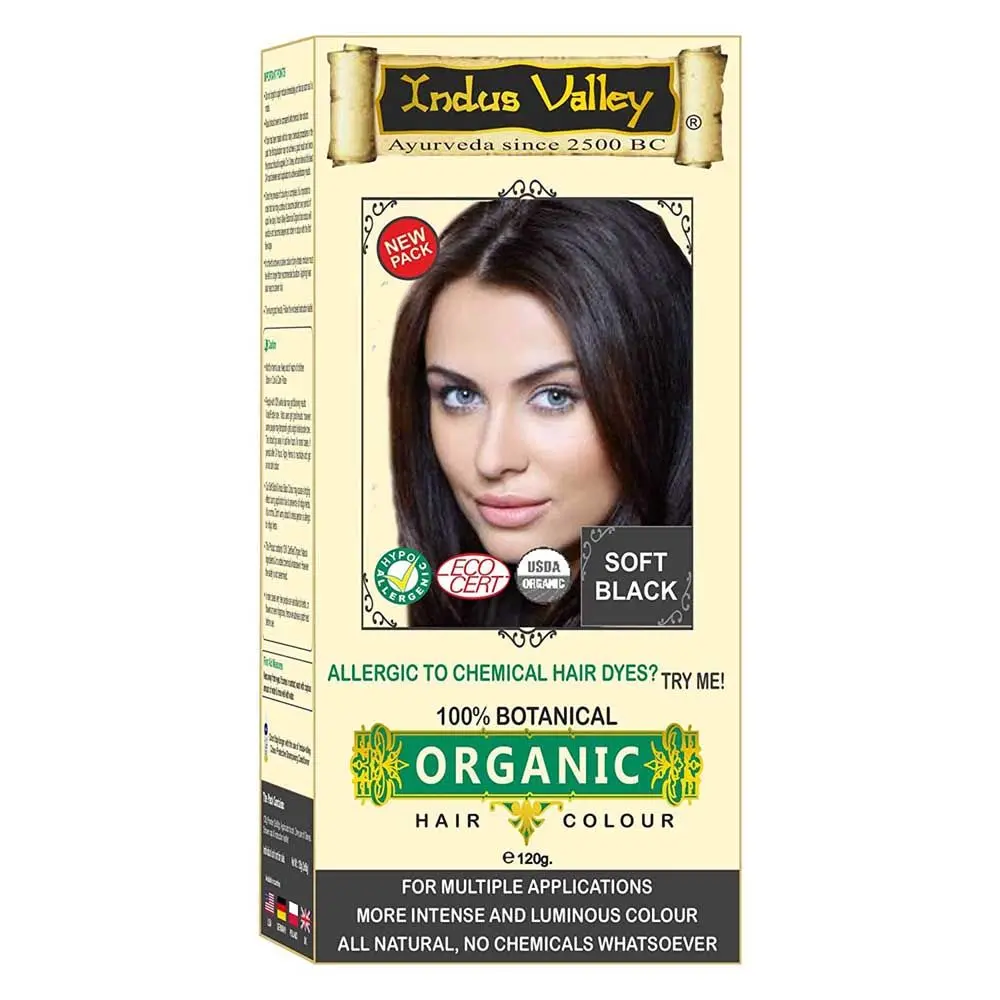 Indus Valley 100% Botanical Soft Black Hair Color (120 g)