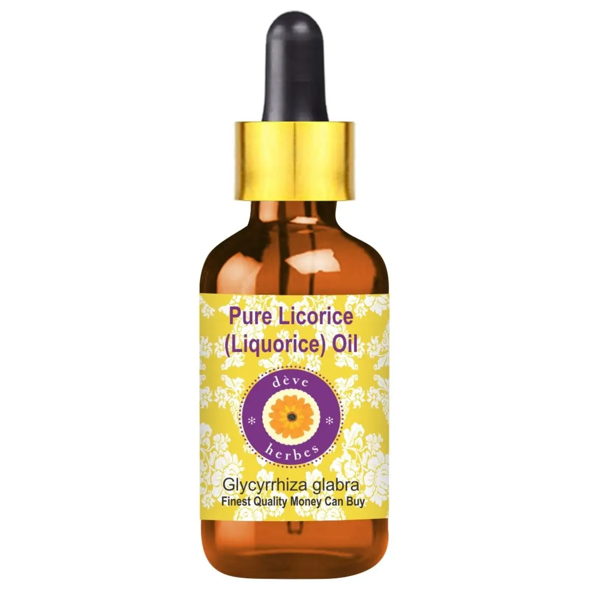 Deve Herbes Pure Liquorice (Licorice) Oil (Glycyrrhiza glabra) with Glass Dropper Natural Therapeutic Grade 5ml