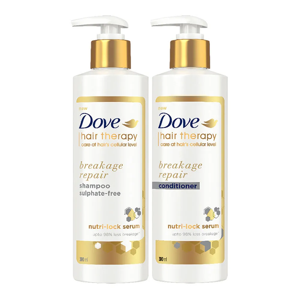 Dove Hair Therapy Breakage Repair With Nutri-lock Serum Shampoo + Conditioner