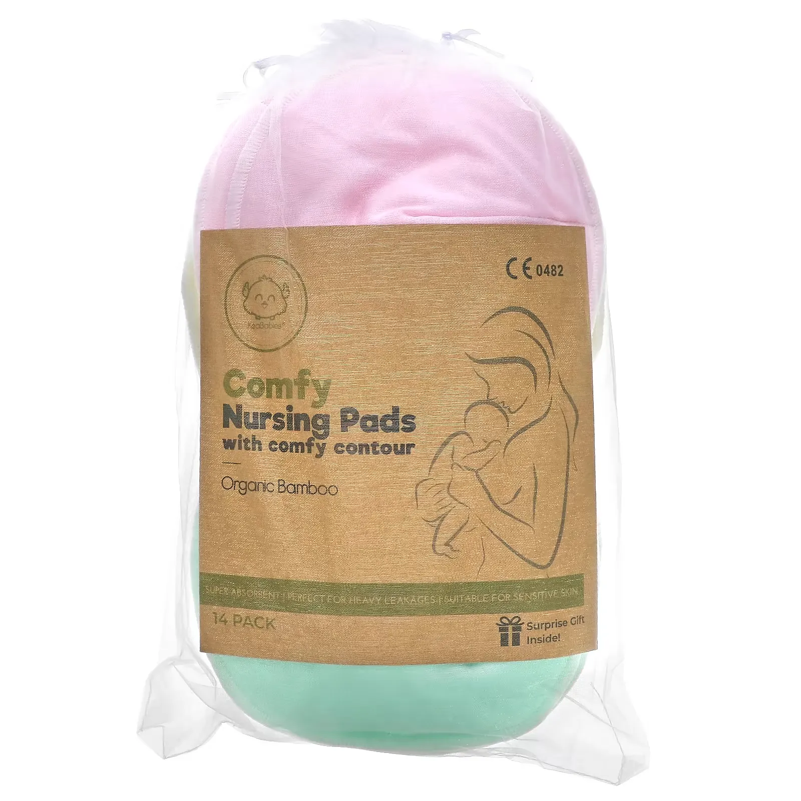 Comfy Nursing Pads, Pastel Touch, 14 Pack