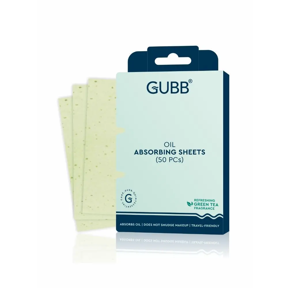GUBB Blotting Paper for Oily Skin with Green Tea Fragrance - 50 Oil Absorbing Sheets