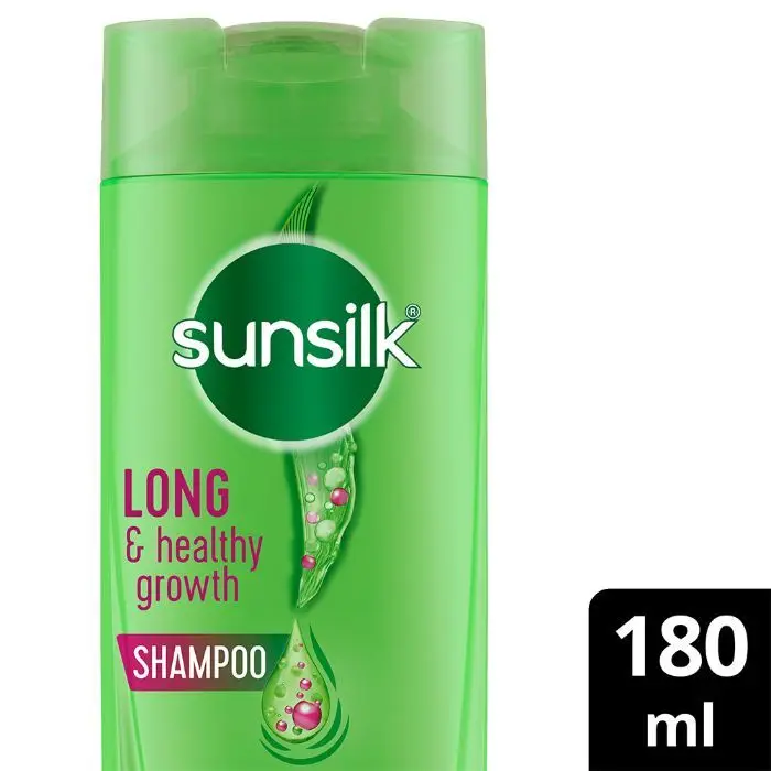 Sunsilk Long and Healthy Growth Shampoo With Biotin, Milk Protein and Argan Oil For Healthy Looking and Long hair, 180 ml