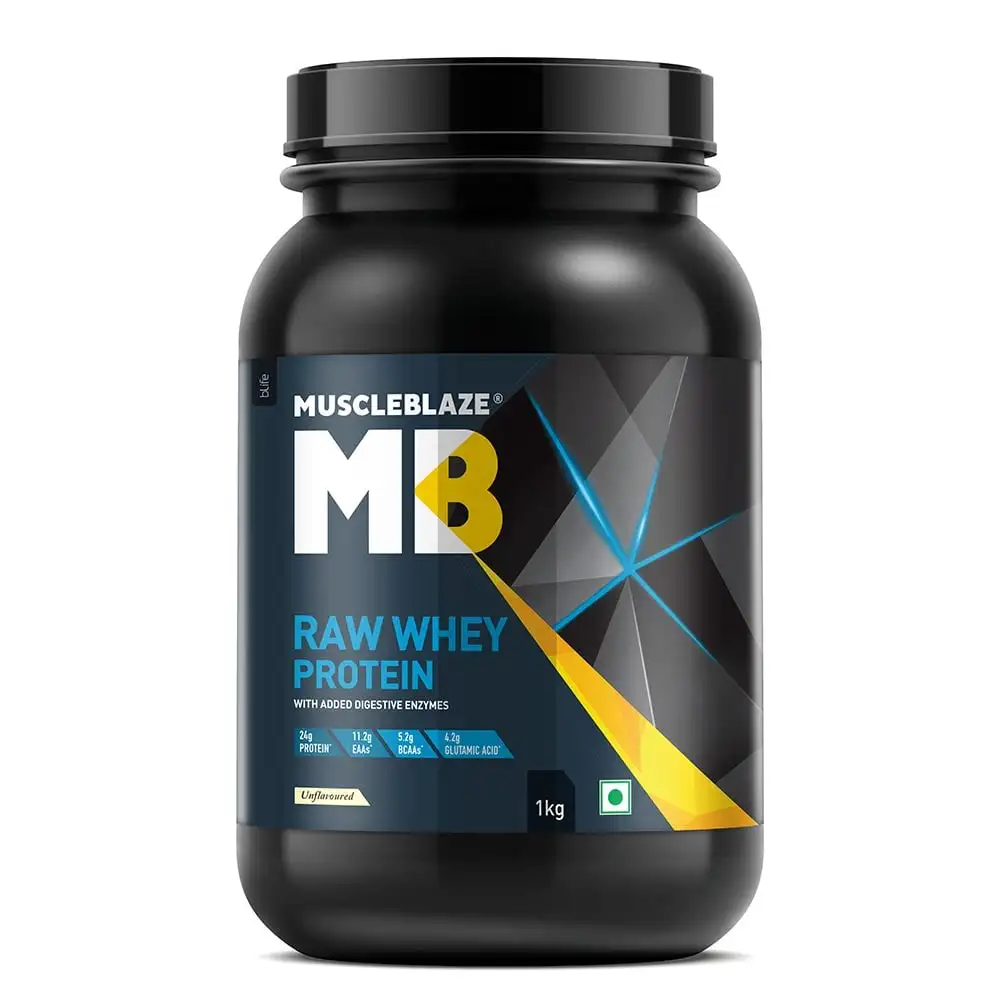 MuscleBlaze Raw Whey Protein,  2.2 lb  Unflavoured