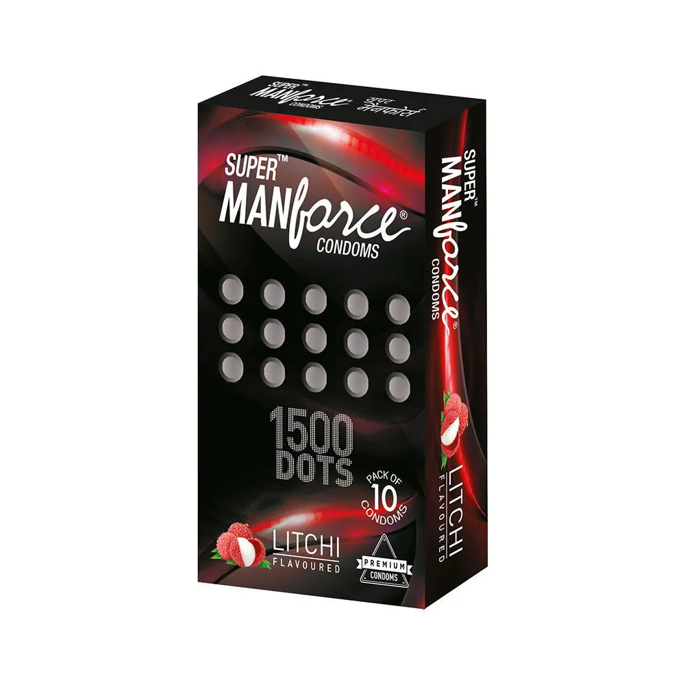 Manforce Extradotted Condoms, Litchi, Pack of 10