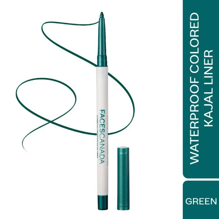 Faces Canada UltimePro Twist Eye Kajal Liner | 24 Hrs Long Stay | Waterproof & Smudgeproof | Made with Carnauba Wax | Green 06 0.35 g