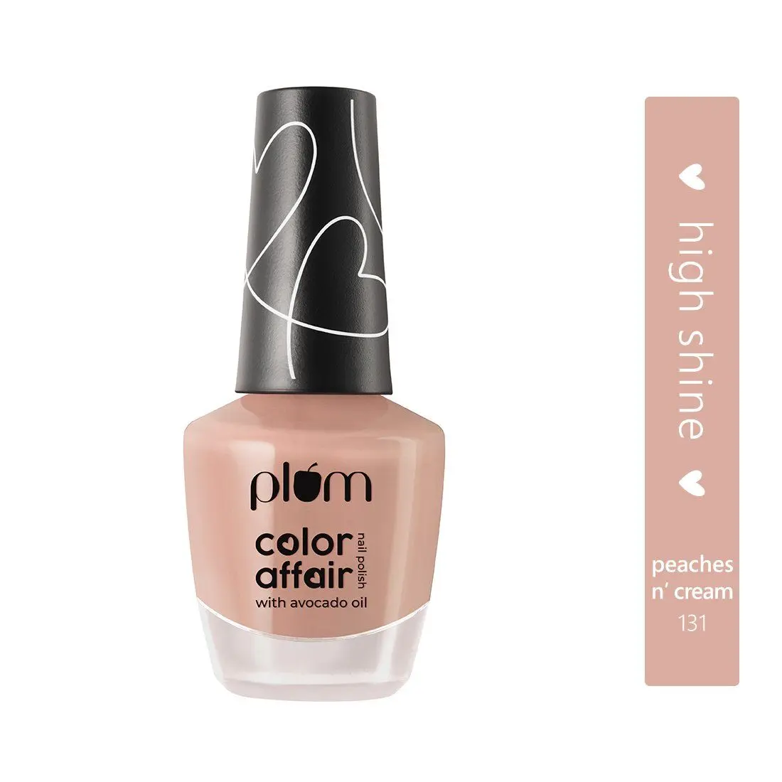 Plum Color Affair Nail Polish - Peaches n’ Cream - 131 | 7-Free Formula | High Shine & Plump Finish | 100% Vegan & Cruelty Free