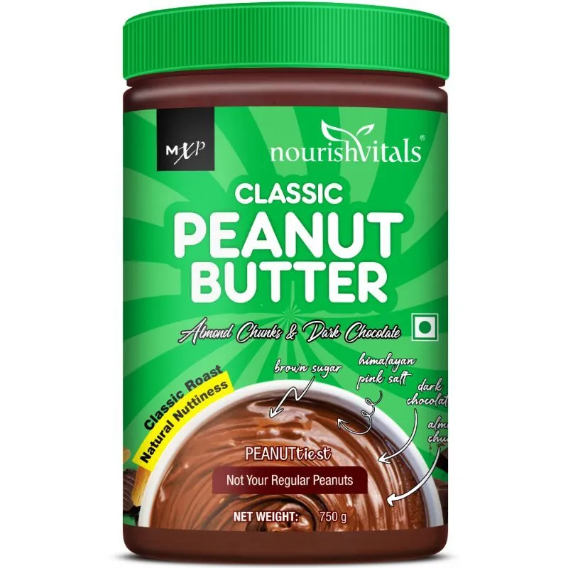 Nourish Vitals Classic Peanut Butter (Almonds Chunks & Dark Chocolate)