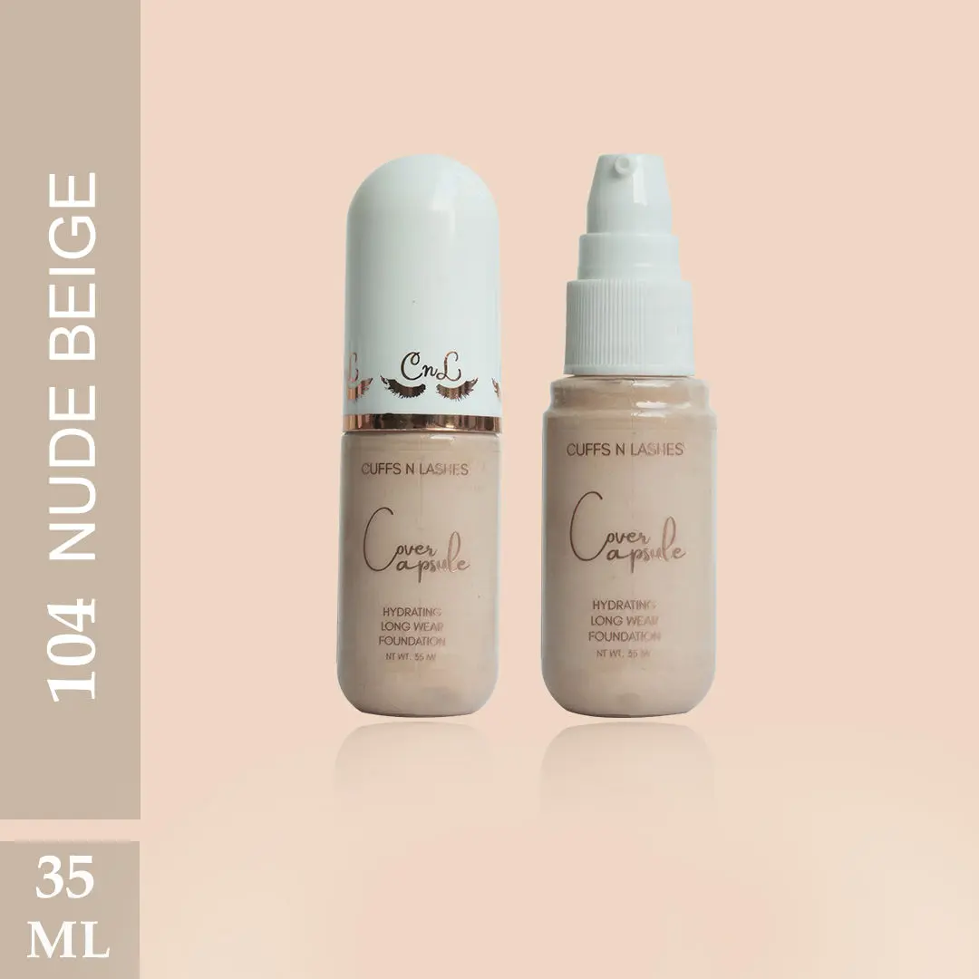 Cuffs N Lashes Cover Capsule Hydrating Foundation, Nude Beige 104