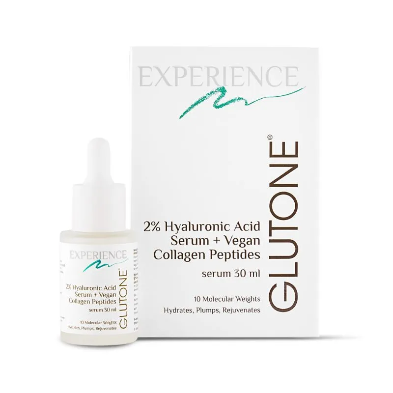 Glutone 2% Hyaluronic Acid Serum Enriched With Vegan Collagen Peptides For Skin Rejuvenation