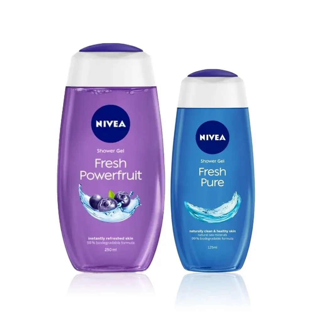 NIVEA Fresh Pure + Power Fruit Shower gel Combo (250ml+125ml)