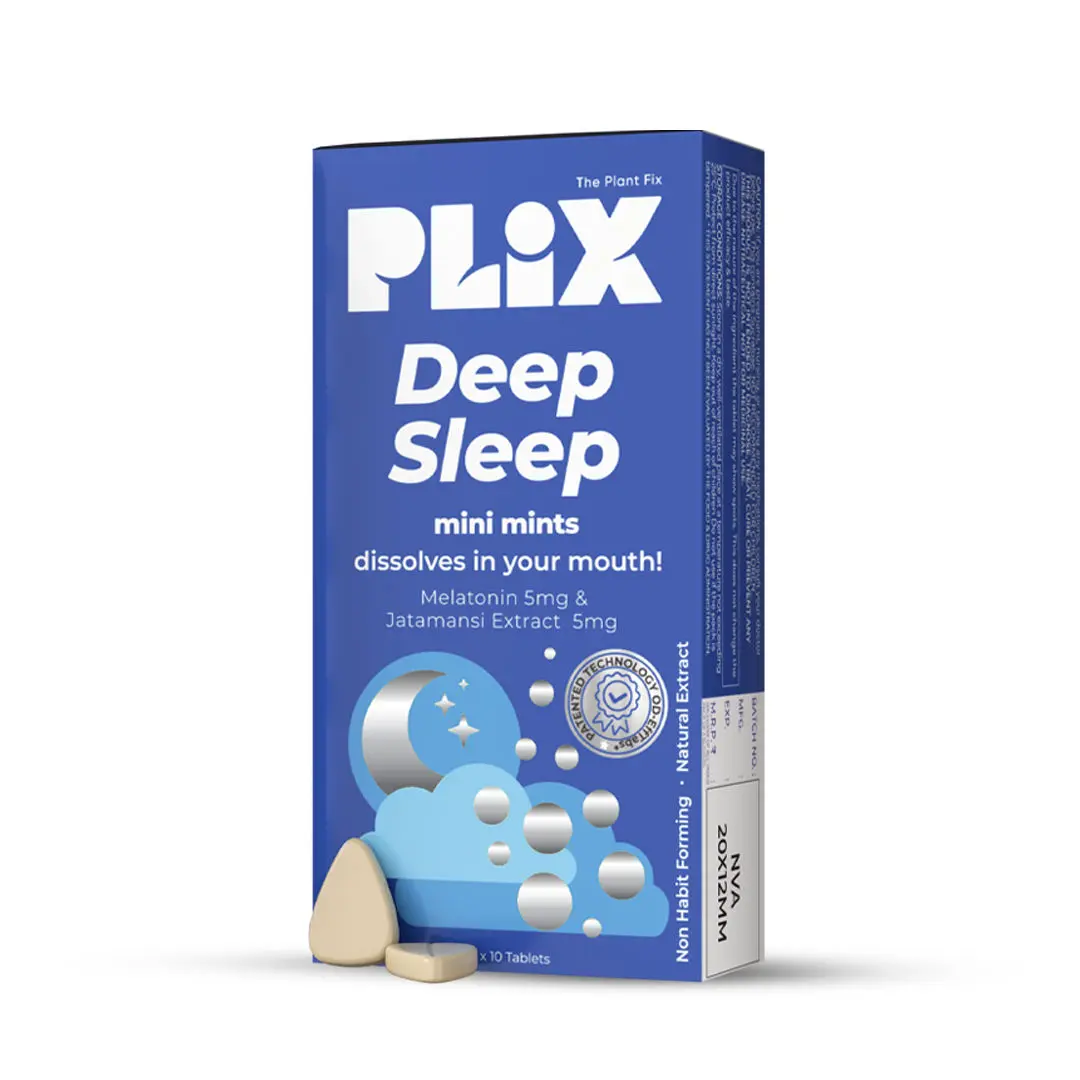 PLIX Deep Sleep 30 Mini Mints with Melatonin, Pack of 1| Mouth Dissolving Effervescent supporting restful sleep