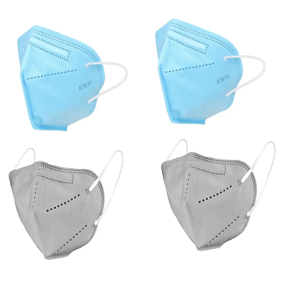 OOMPH Pack Of 4 Kn95/n95 Anti-pollution Reusable 5-layer Mask (blue,grey)