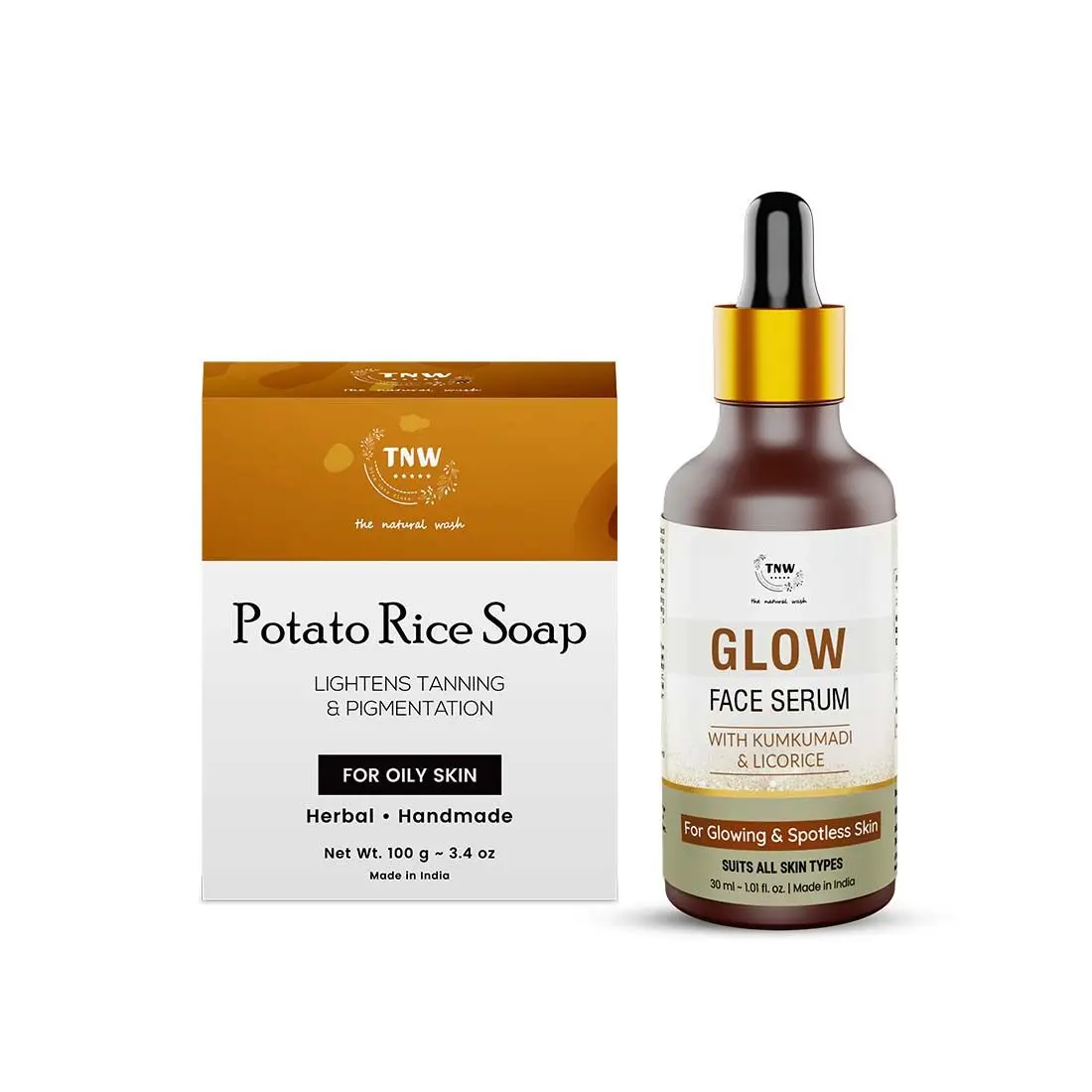 Combo of 2- Potato Rice Soap 100gm & Glow Face Serum 30ml