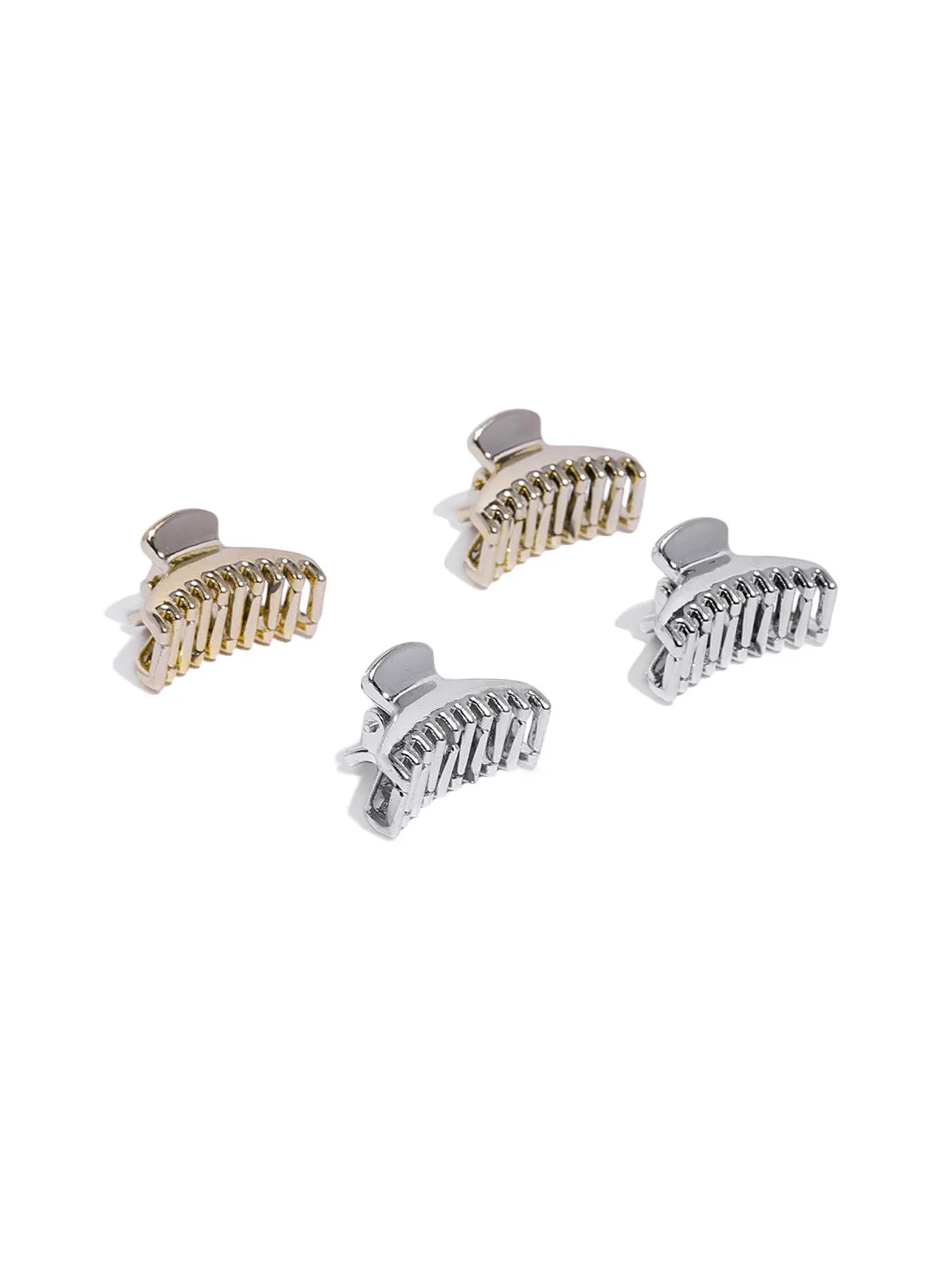 Toniq Set Of 4 Silver-Toned & Gold-Toned Claw Clips