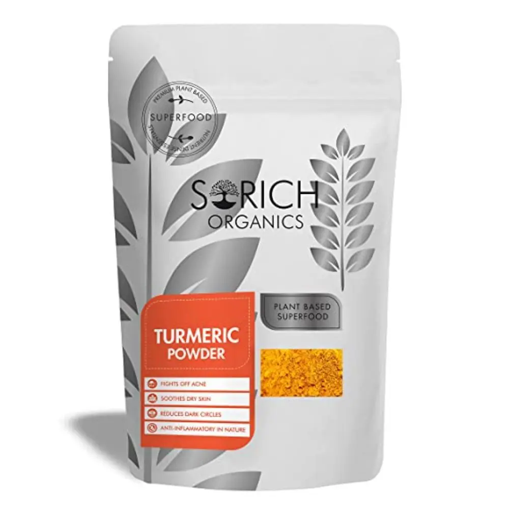 Sorich Organics 100 % Pure and Natural Turmeric Powder - 50 Gm - Curcuma Aromatica | Turmeric Powder for Face | Haldi Powder | Jangli Haldi for Skin Glowing | Haldi Powder for Skin Care | Rich in Antioxidant | May helps in Remove Acne and Tanning