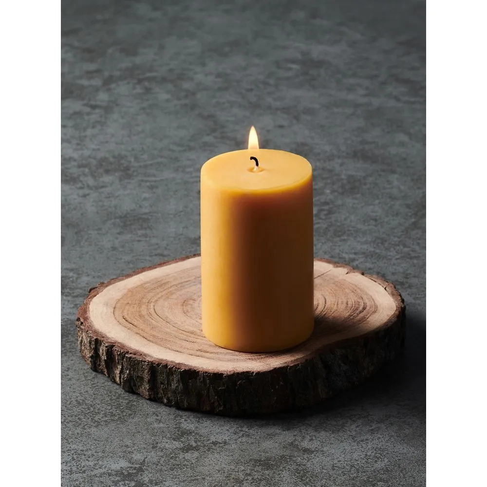 Pure Home + Living Mustard Set of 2 Solid Pillar Candle