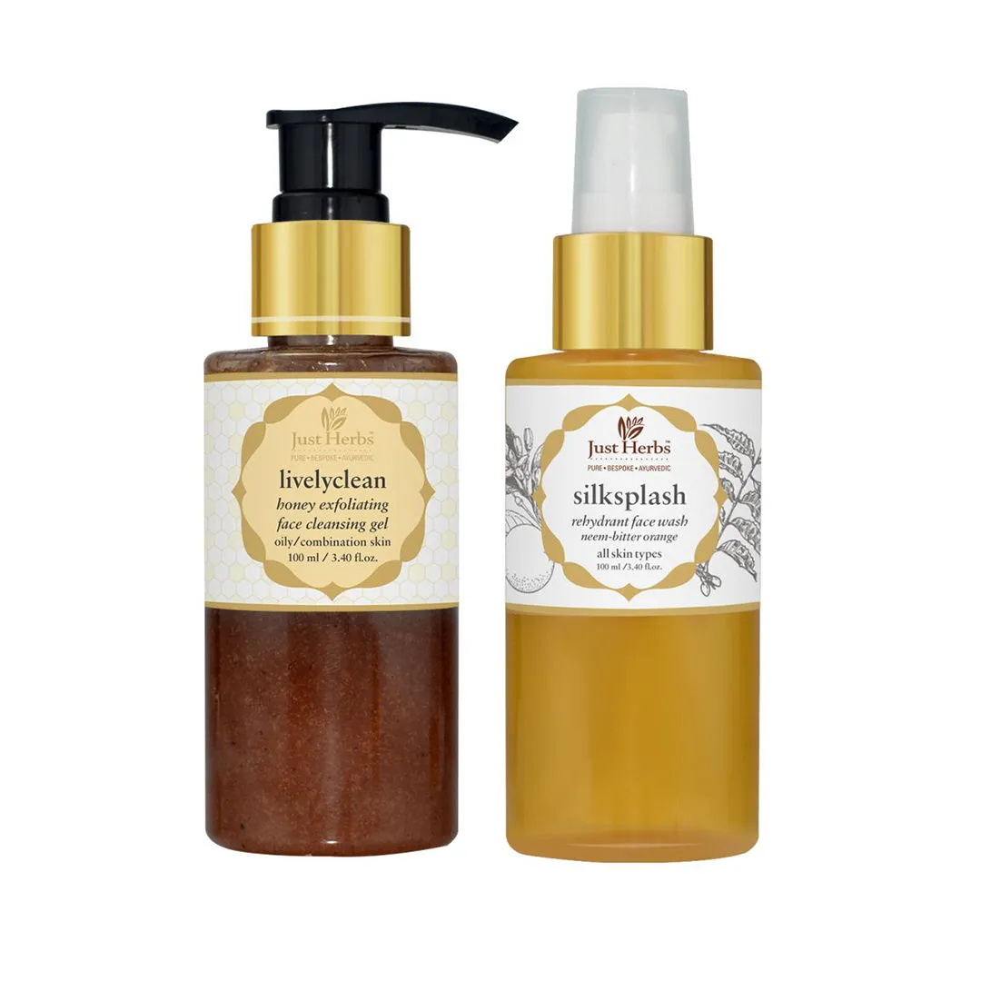 Just Herbs Silksplash Facewash & Honey Exfoliating Face Gel Combo