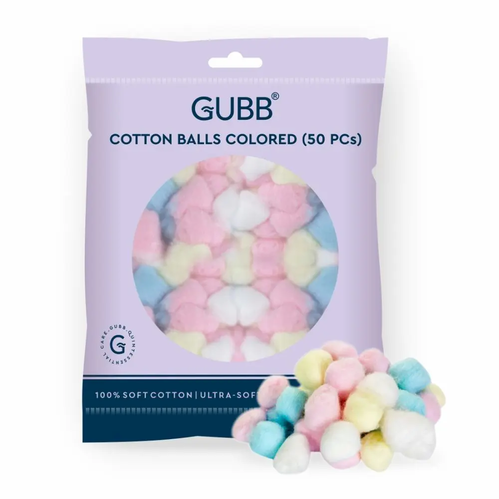 GUBB Coloured Cotton Balls For Makeup Removal 50 Pcs