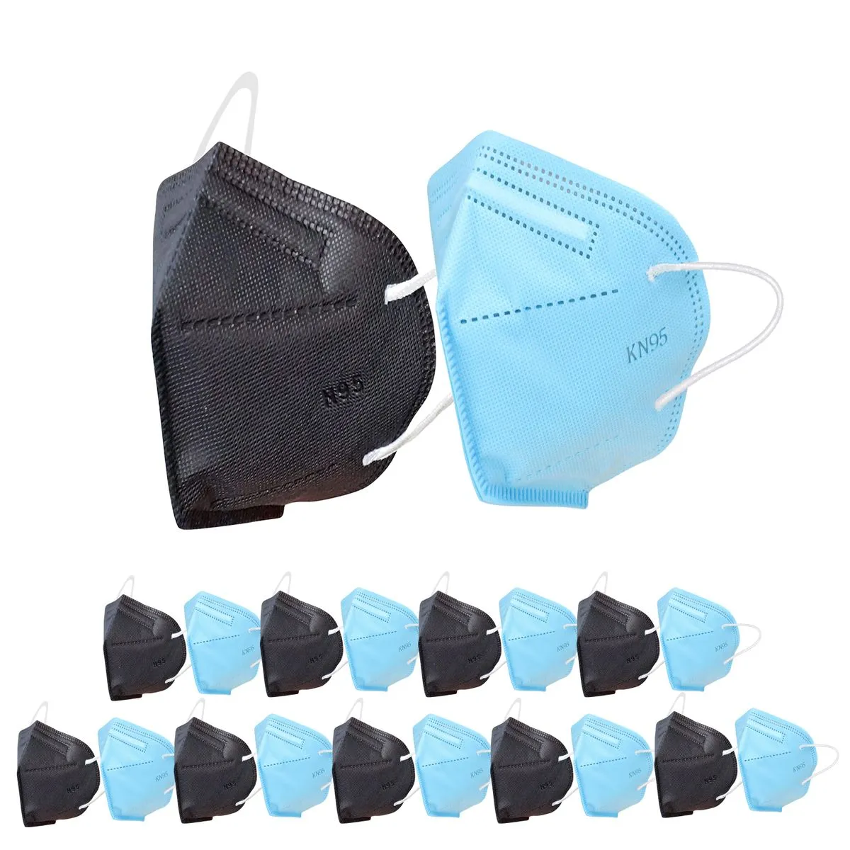 OOMPH Pack Of 20 Kn95/n95 Anti-pollution Reusable 5-layer Mask (black, Blue)