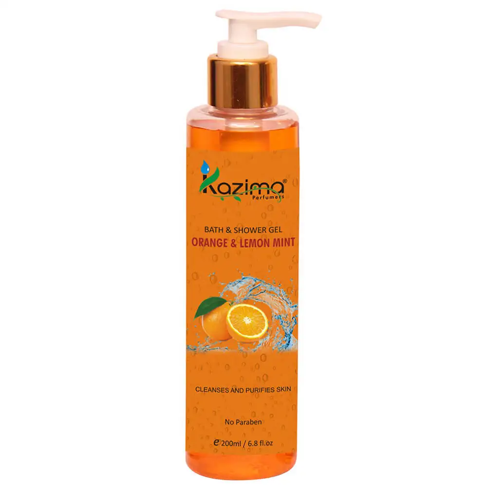 Kazima Bath and Shower Gel,  200 ml  Orange & Lemon Mint