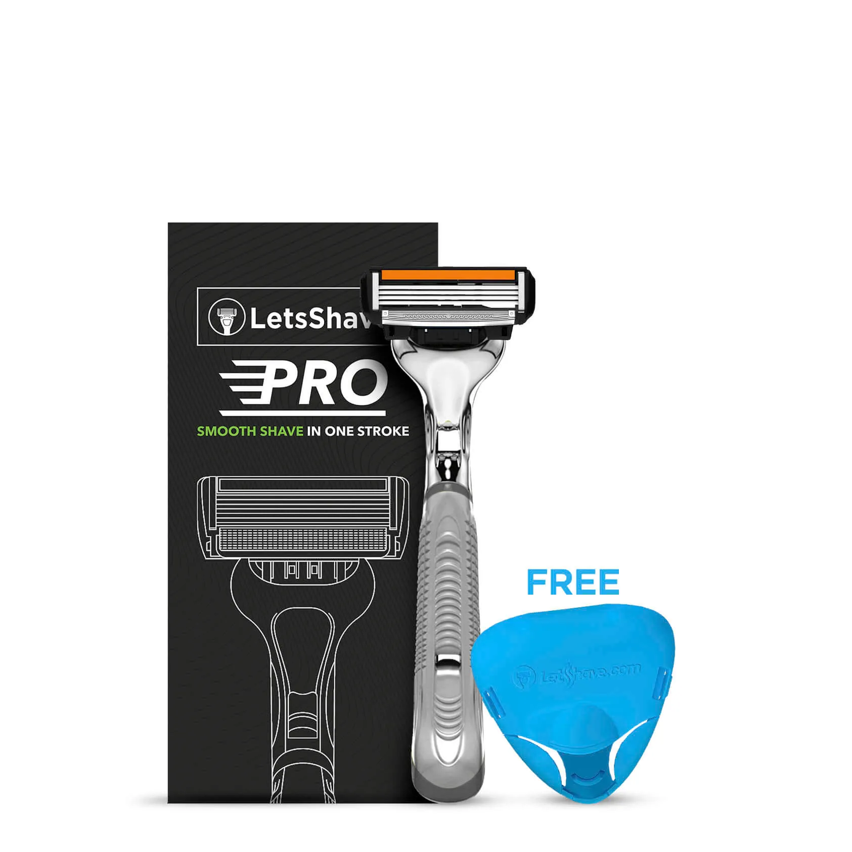 LetsShave Pro 4 Shaving Razor (Pro 4 Blade + Razor Handle + Razor Cap)