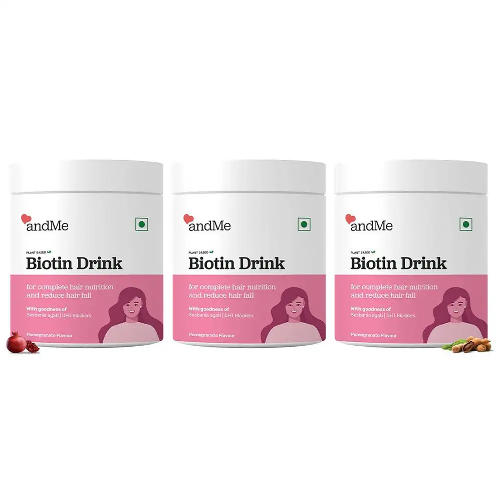 andMe Biotin Drink,  150 g  Pomegranate (Pack of 3)