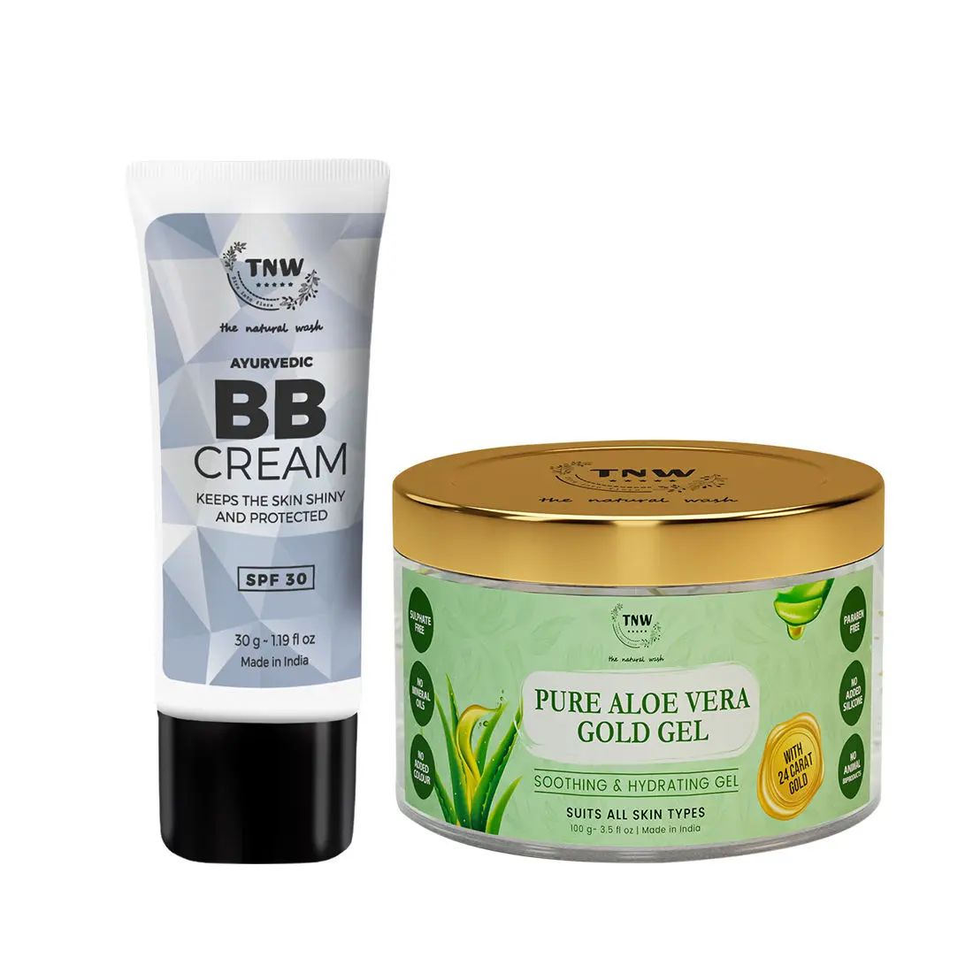 Combo of 2- BB Cream 30gm + Pure Aloe Vera Gold Gel 100gm