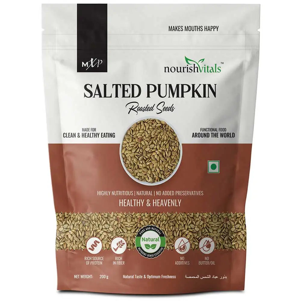 NourishVitals Salted Pumpkin Roasted Seeds,  Unflavoured  200 g