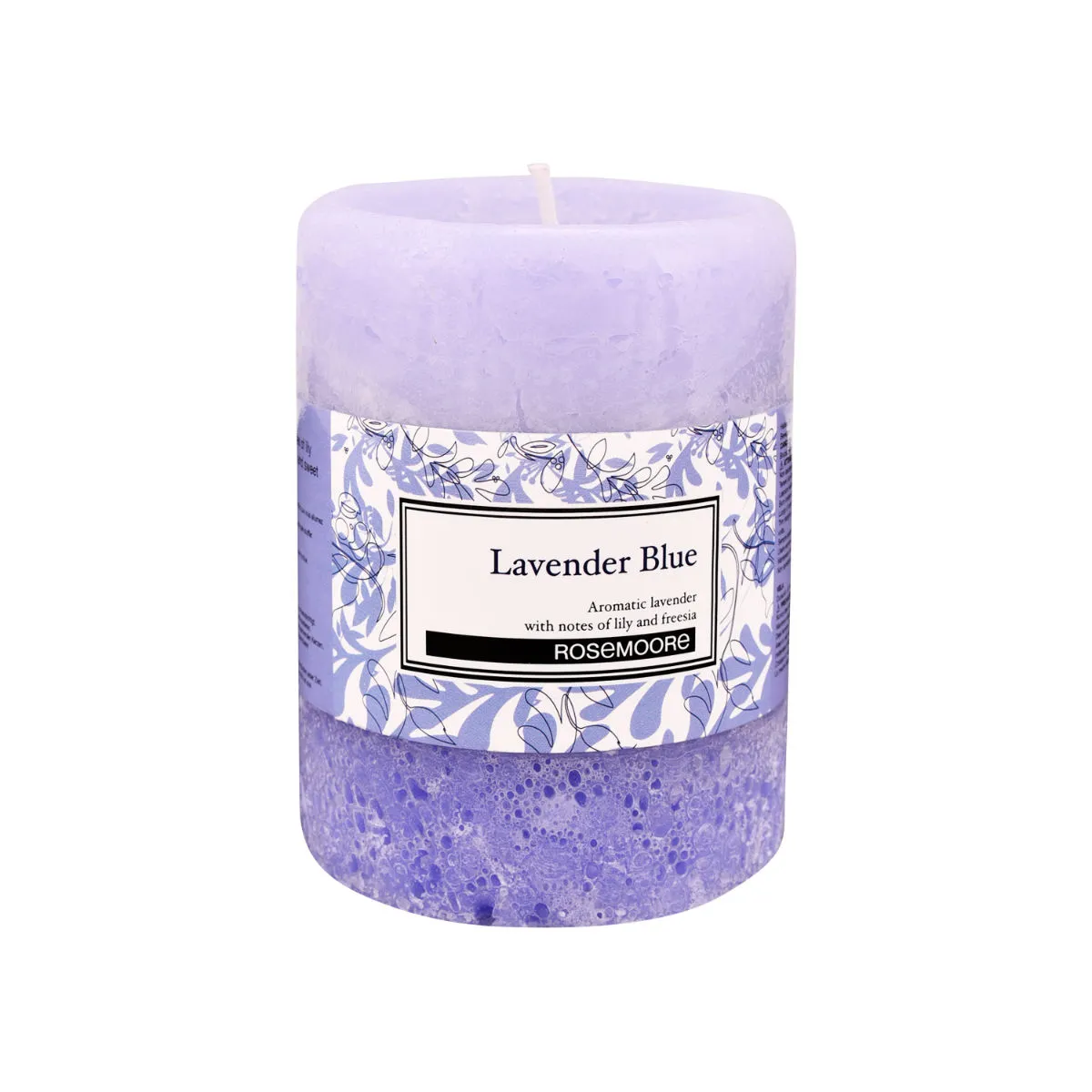 Rosemoore Scented Pillar Candle Lavender Blue