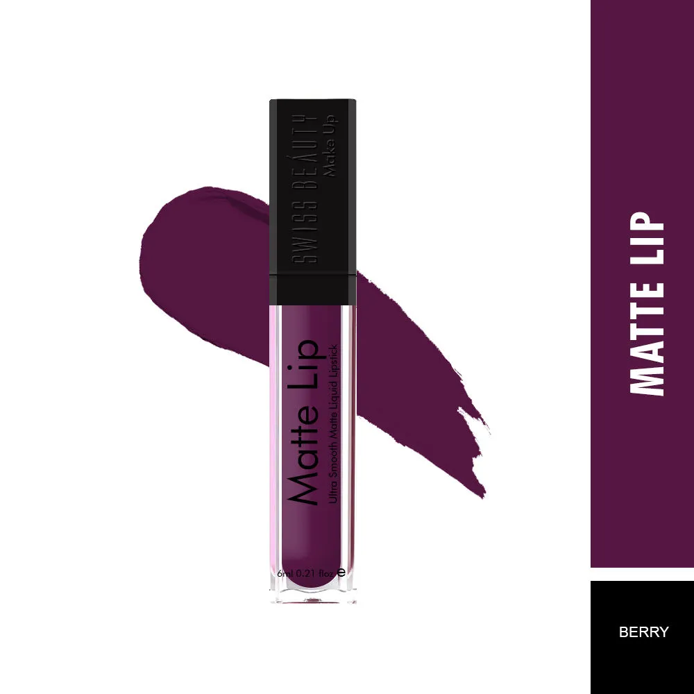 Swiss Beauty Matte Lip Ultra Smooth Matte Liquid Lipstick - Berry