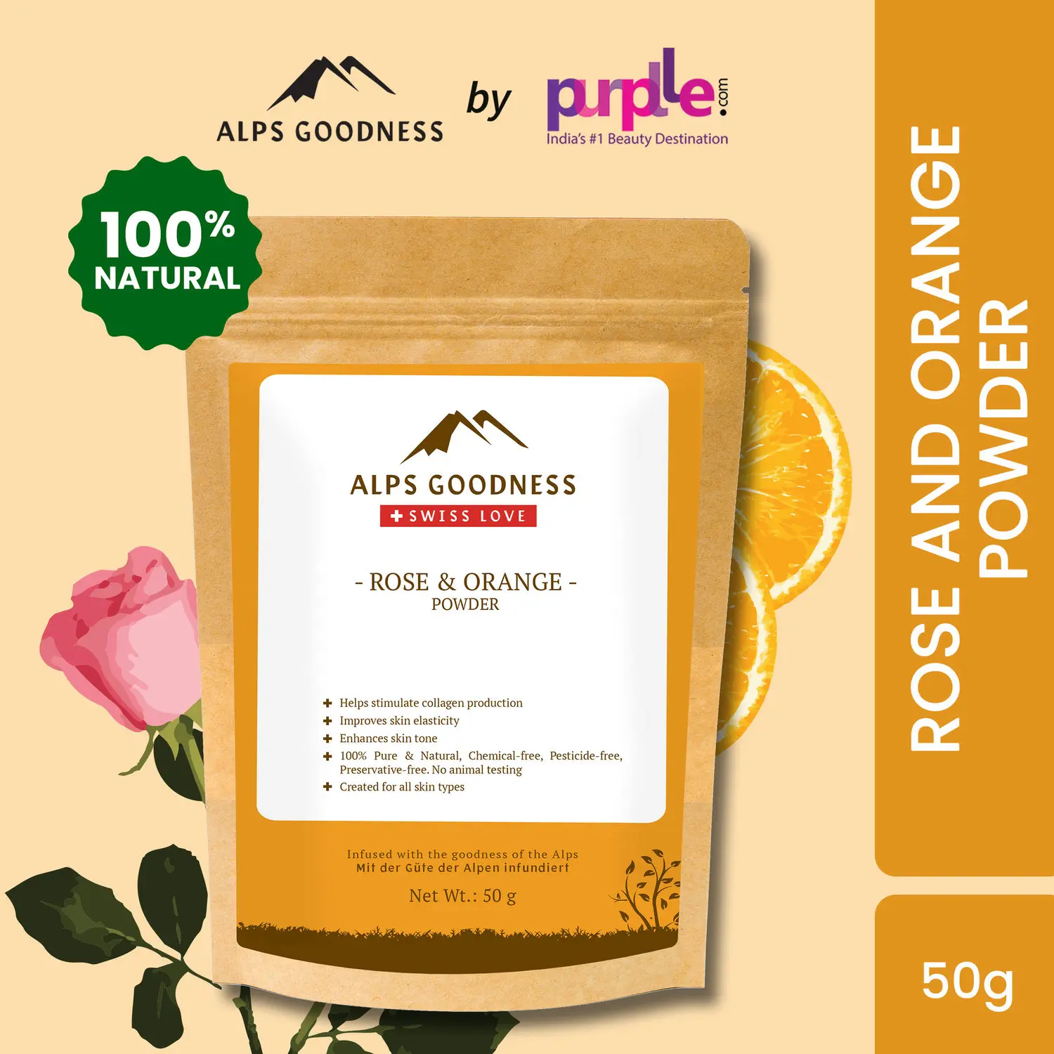 Alps Goodness Rose & Orange Powder (50 gm)