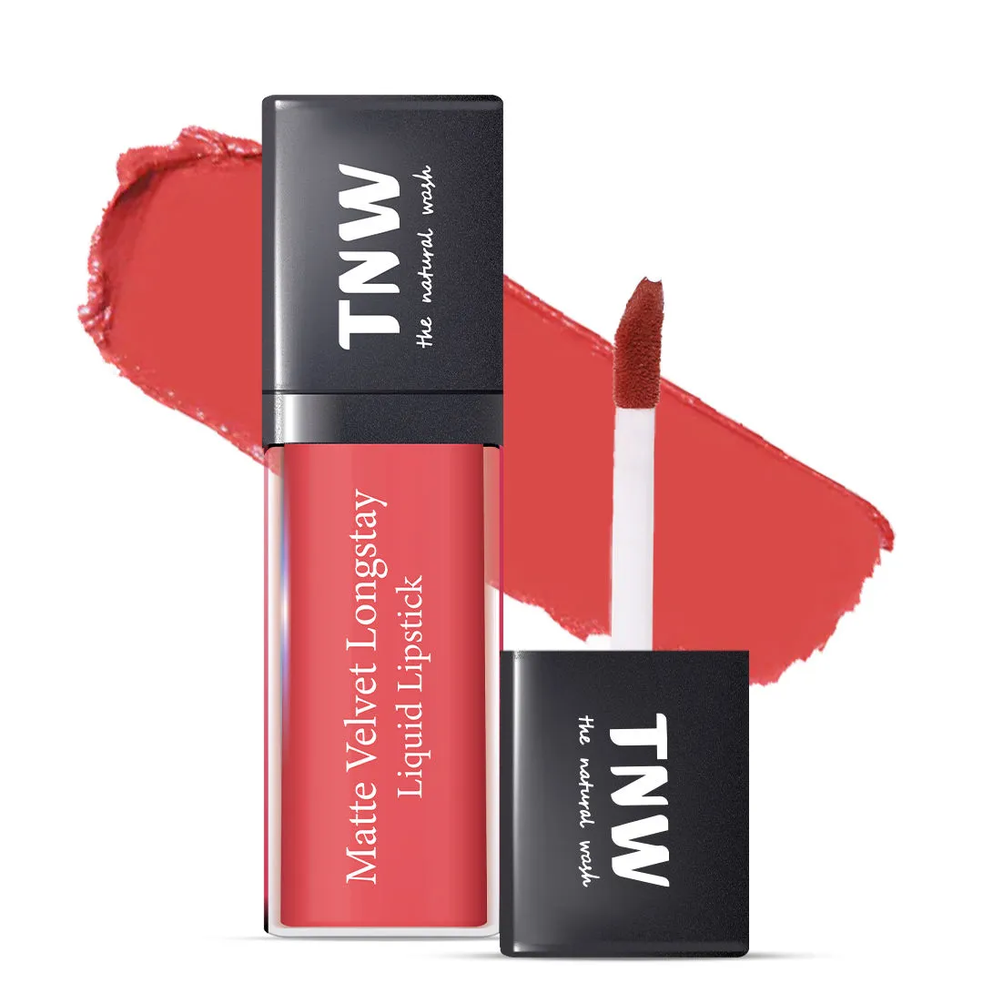 TNW The Natural Wash Matte Velvet Longstay Liquid Lipstick - Spicy Coral