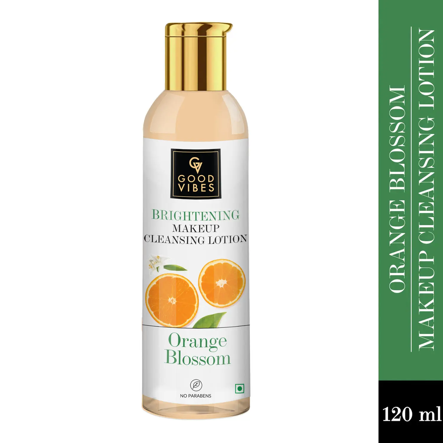 Good Vibes Orange Blossom Brightening Makeup Cleansing Lotion | Cleansing, Hydrating, Refreshing | No Parabens, No Animal Testing (120 ml)