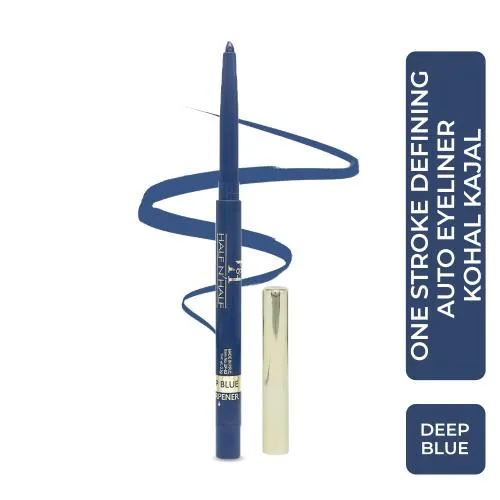 Half N Half One Stroke Defining Auto Eyeliner Kohl Kajal 18hour Long Lasting - Deep-blue