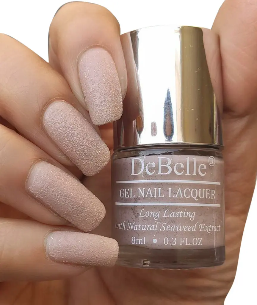 DeBelle Gel Nail Lacquer Aries (Light Dusty Pink Glitter) - (8 ml)