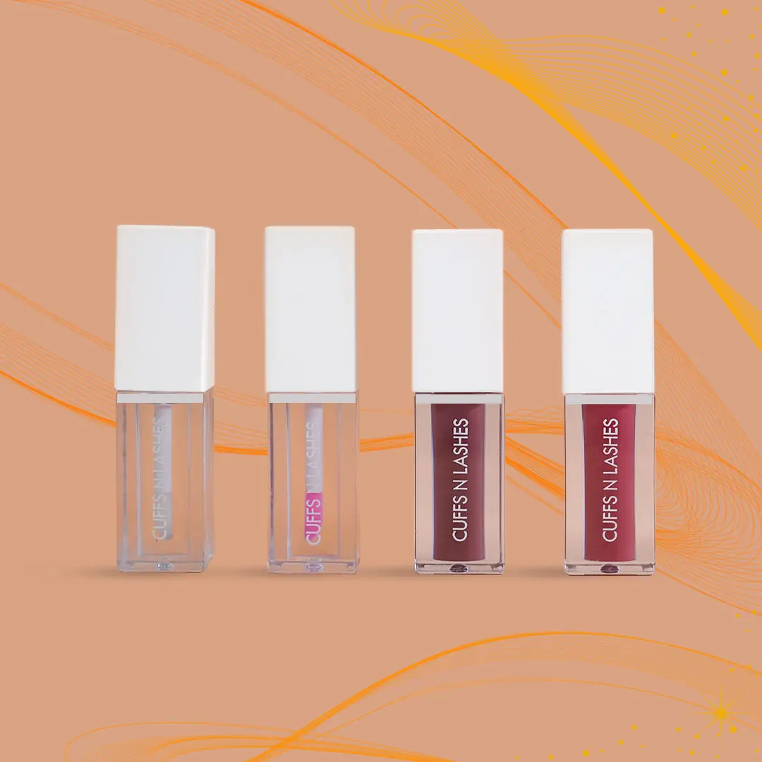 Cuffs N Lashes Combo Pack of Set of 4 Lip Gloss ( Multiverse-01, Crystal Clear-08, Age No Bar-02, Just Like Magic-07 )