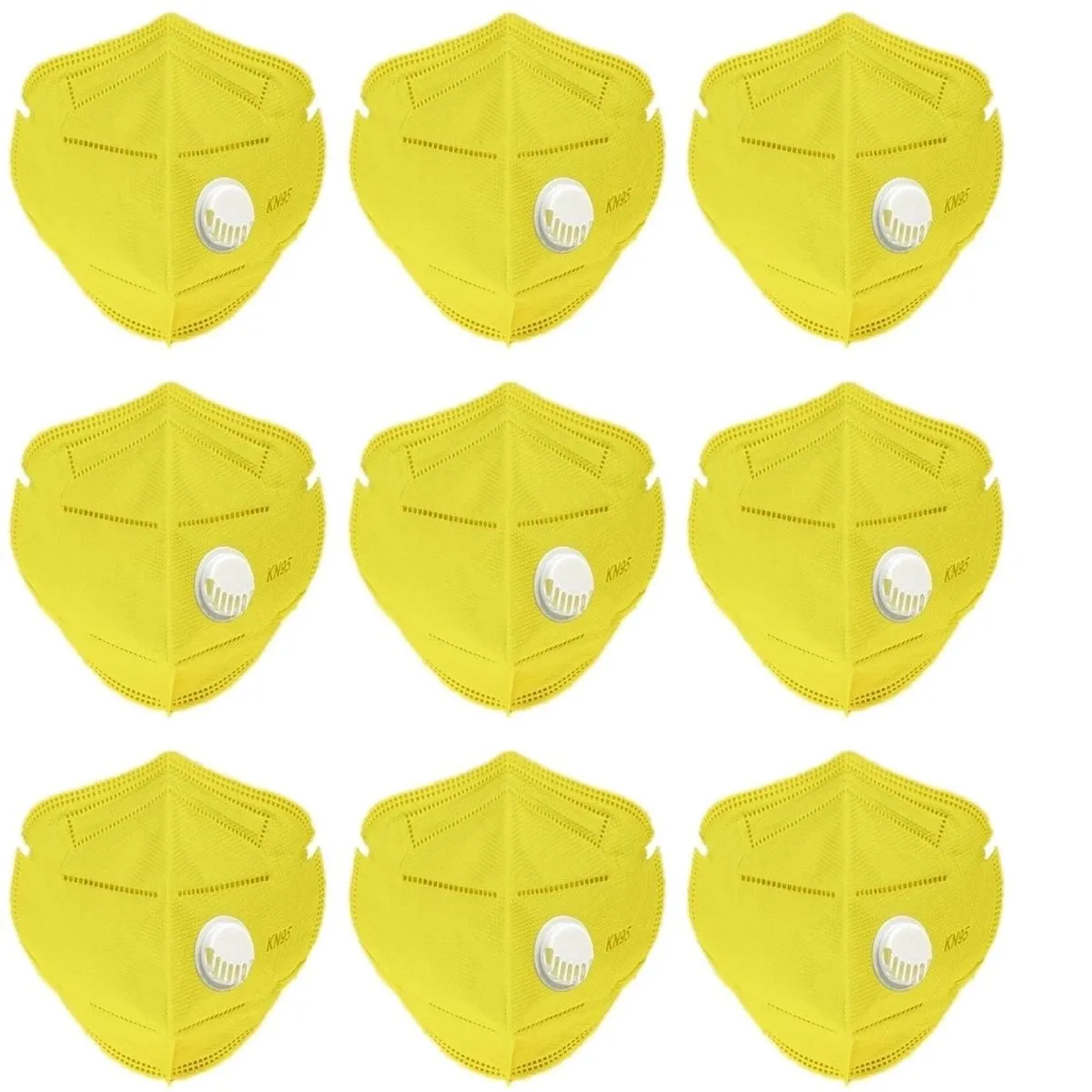 OOMPH Pack of 9 Anti-Pollution Reusable 5 Layer Mask - Yellow