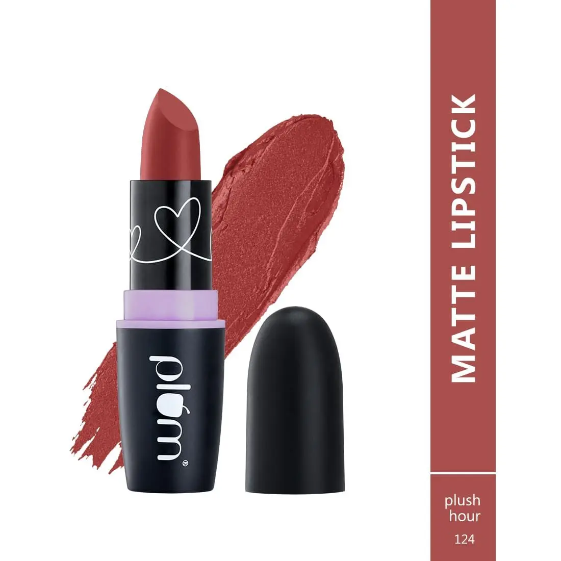 Plum Matterrific Lipstick | Highly Pigmented | Nourishing & Non-Drying |Plush Hour - 124 (Peach Pink)