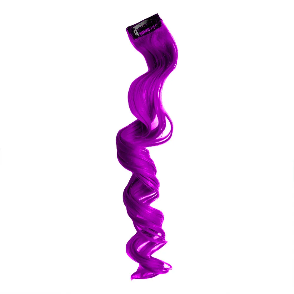 Streak Street Electric Purple Curly Clip-On Strands