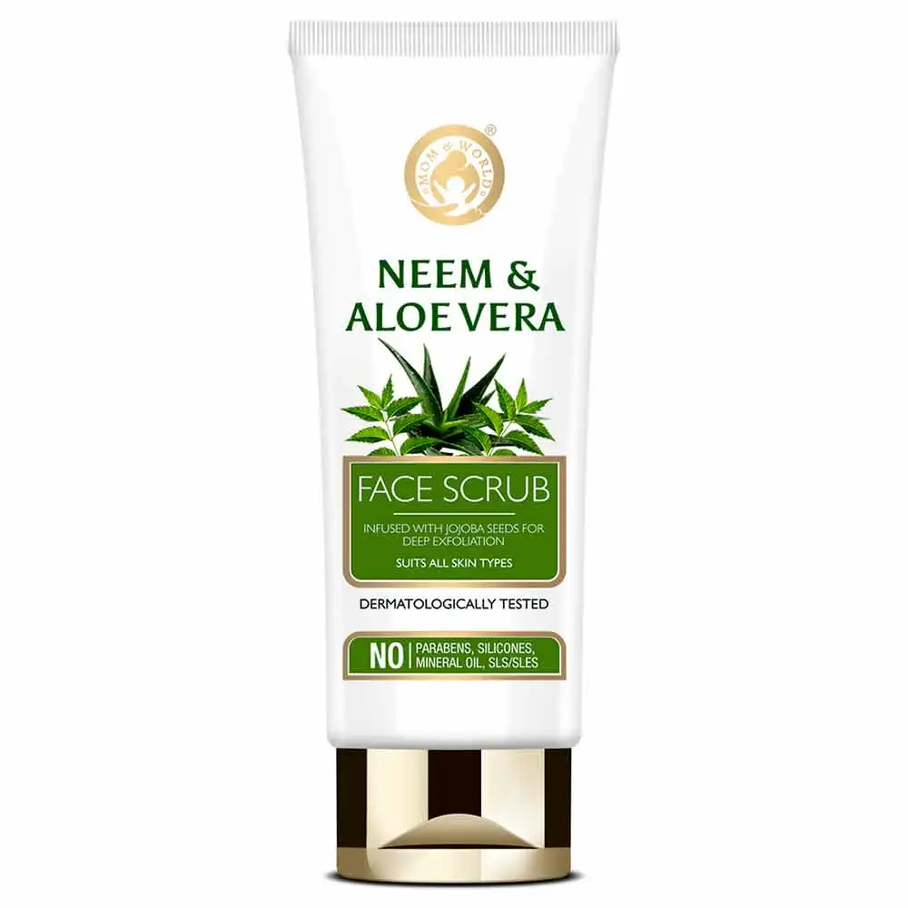 Mom & World Neem & Aloe Vera Face Scrub,  100 g  for All Types of Skin