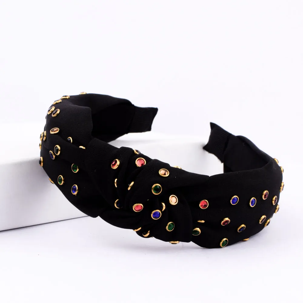 Ferosh Lady Belle Knotted Black Structured Headband