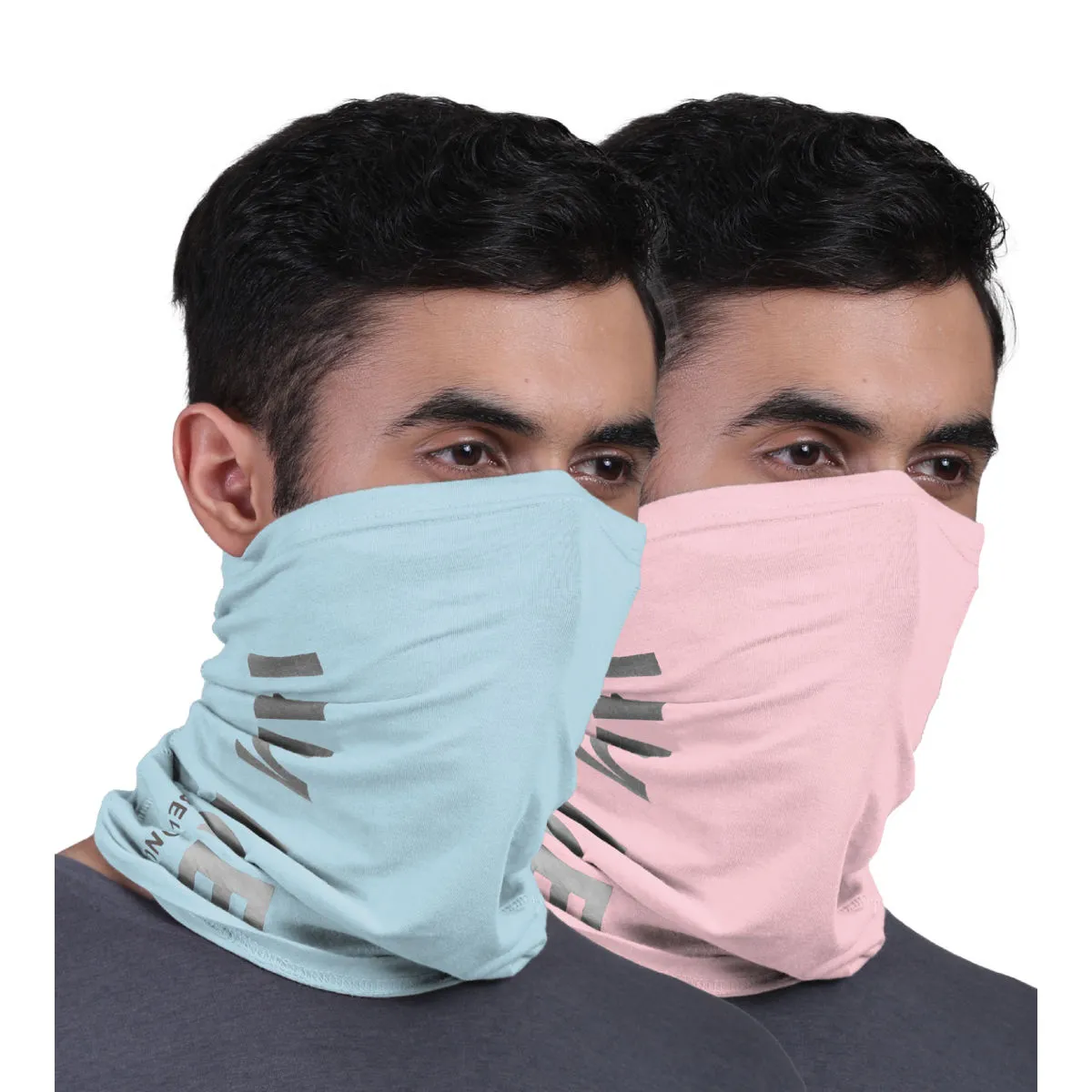 FREECULTR Unisex Printed Bamboo Bandana Anti Microbial Multipurpose Cloth Face Mask (pack Of 2)