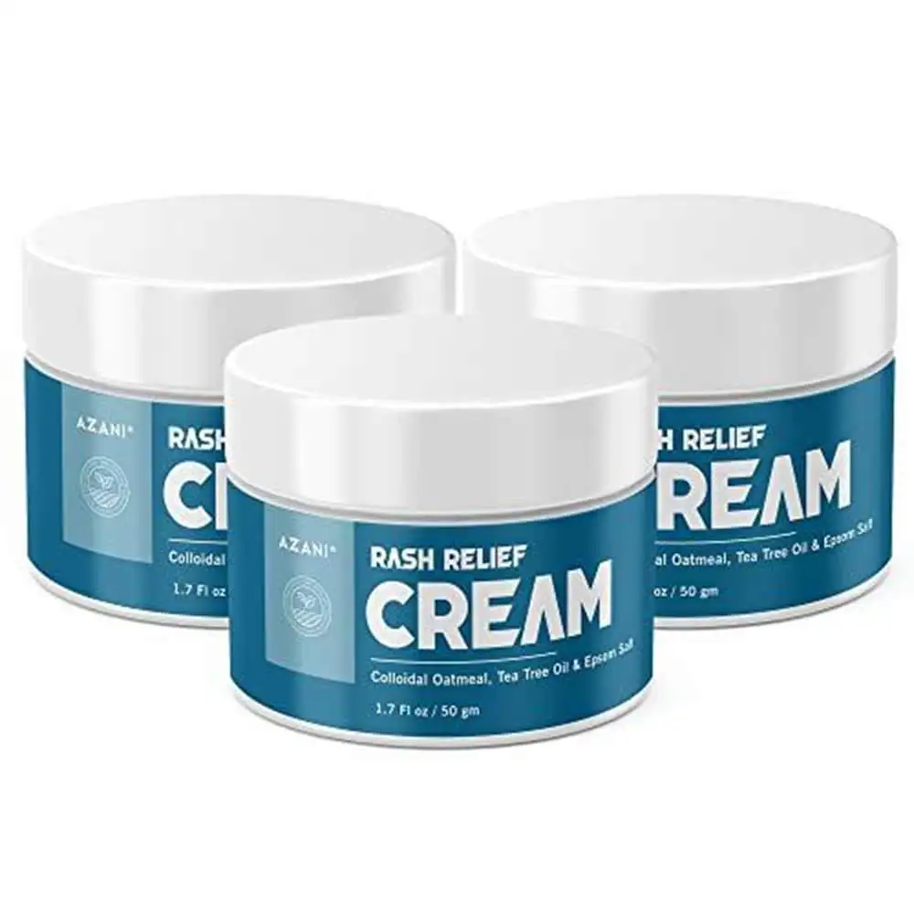 Azani Active Care Rash Relief Cream,  Colloidal Oatmeal Tea Tree Oil& Epsom Salt Pack of 3  50 g