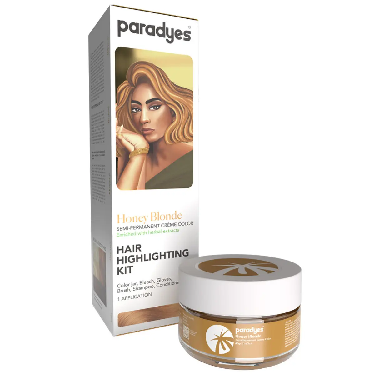 Paradyes Ammonia Free Semi Permanent Hair Color Highlighting Kit (Honey Blonde)